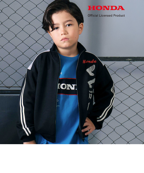 【Hondaｘnexchic】ロゴプリント天竺長袖Tシャツ(110~150cm)