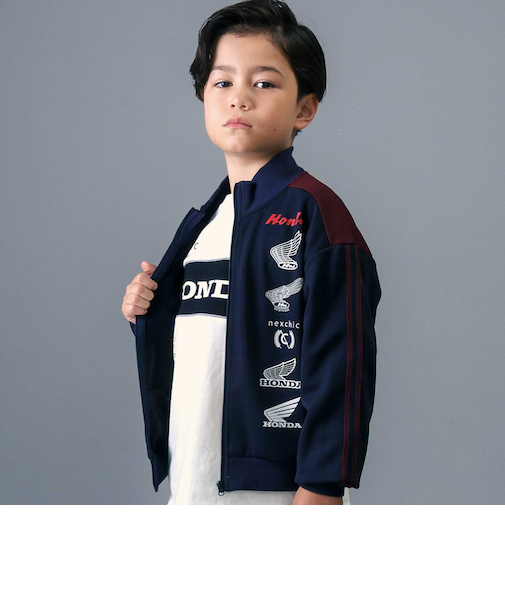 【Hondaｘnexchic】バイカラーポンチトラックジャケット(110~150cm)