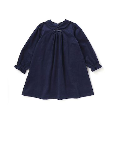 胸元シャーリングコール天ワンピース(95~150cm)