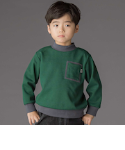 配色モックネックトレーナー(95~150cm)
