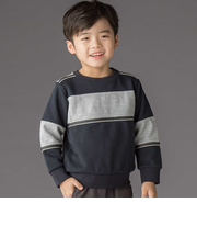 裏毛×鹿の子切り替えトレーナー(95~160cm)