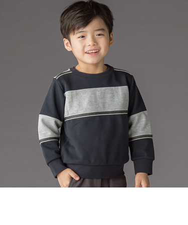 裏毛×鹿の子切り替えトレーナー(95~160cm)