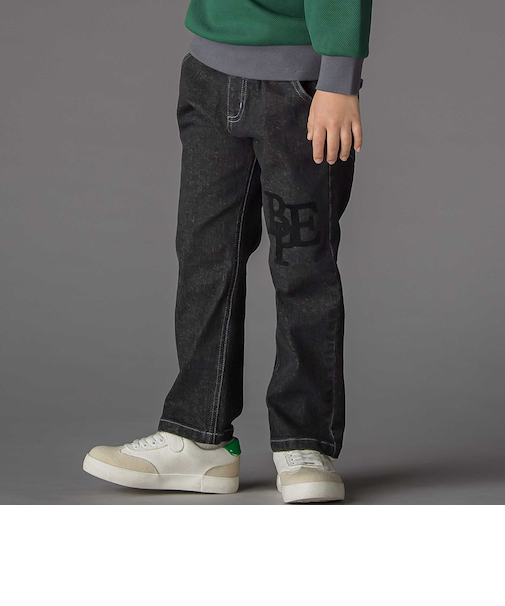 フロッキープリントストレッチロングデニムパンツ(95~160cm)