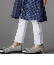 【お揃い】サイドリボンレースリブレギンス(95~150cm)