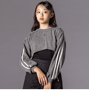 メランジニット＆長袖リブTシャツセット(130~160cm)