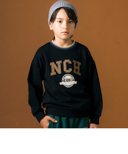 素材色々ロゴパッチ裏毛トレーナー(110~150cm)