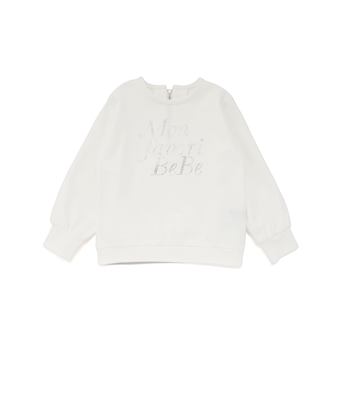 ポンチラインストーンロゴトレーナー(100~160cm)｜ベベ