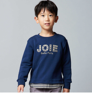 マシュマロウラケロゴパッチレイヤード風トレーナー(90~160cm)