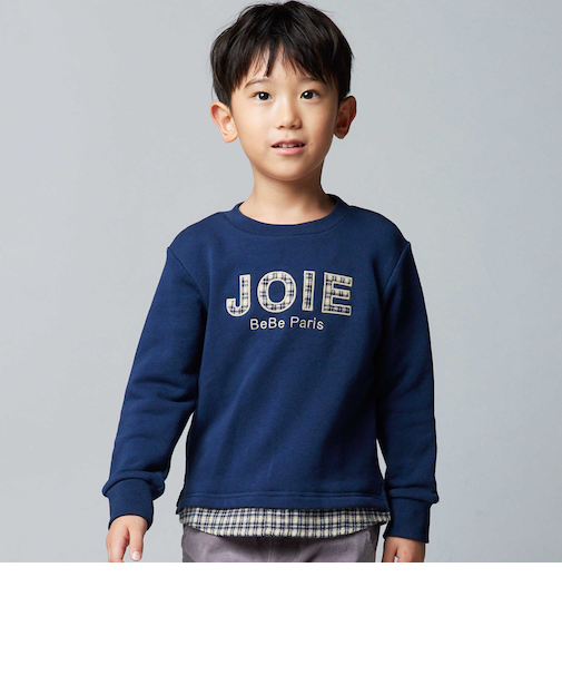 マシュマロウラケロゴパッチレイヤード風トレーナー(90~160cm)