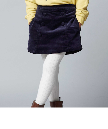 ストレッチコーデュロイダブルボタンショートパンツ(90~150cm)