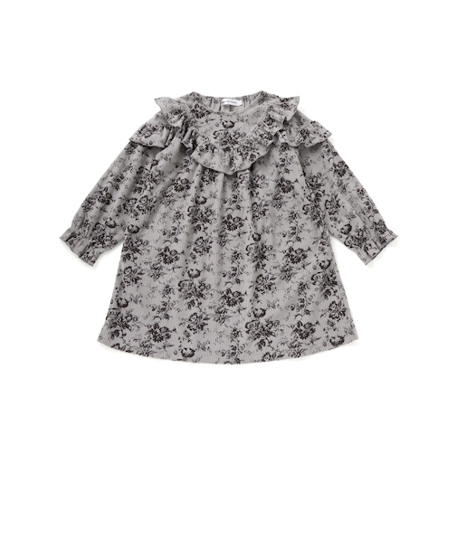 【店舗限定】花柄コールテンフリルワンピース(95~150cm)