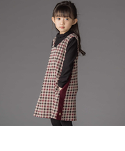 【店舗限定】千鳥格子サイドラインジャンパースカート(95~150cm)
