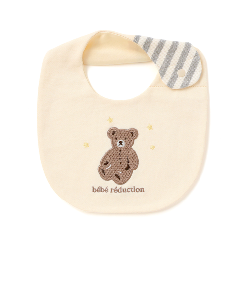 裏毛クマパッチ刺しゅうスタイ