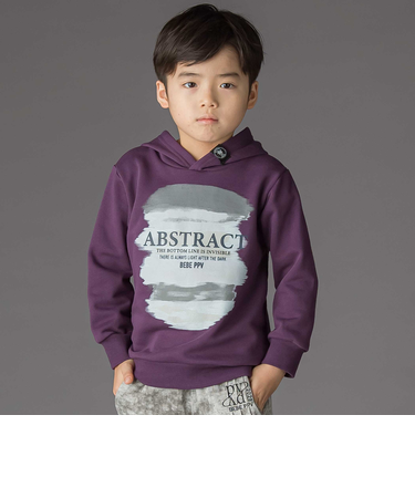 【店舗限定】グラデーションプリント裏毛フード付きトレーナー(95~160cm)