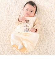 裏毛クマパッチ長袖2wayオール(50~75cm)