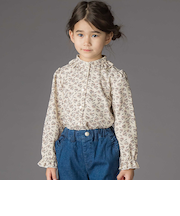 【店舗限定】すずらん花柄ネルブラウス(95~150cm)