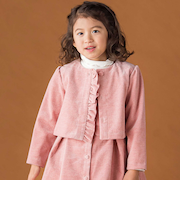 【店舗限定】【お揃い】起毛ジャガードフリルショートジャケット(95~150cm)