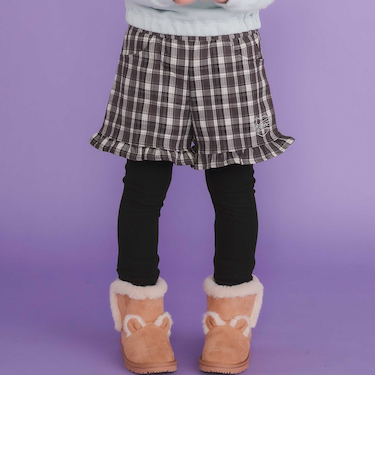 【お揃い】レギンスドッキングチェックショートパンツ(80~130cm)