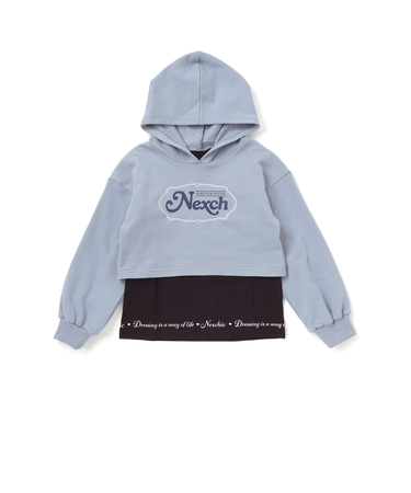 裏毛ラインストーンロゴトレーナーｘ天竺Tシャツセット(110~150cm)