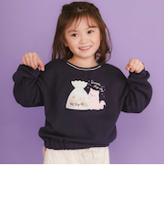 ネコクマイヌアニマルオーガンジーパッチモチーフトレーナー(80~130cm)