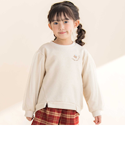 ラメ裏毛チュール袖トレーナー(80~130cm)