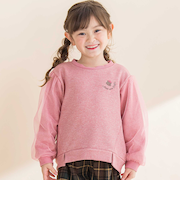 ラメ裏毛チュール袖トレーナー(80~130cm)