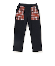 【リバーシブル】無地チェックロングパンツ(80~130cm)