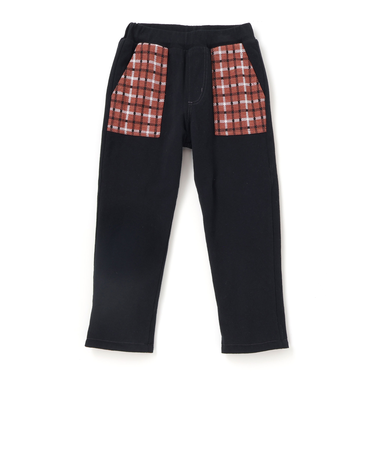 【リバーシブル】無地チェックロングパンツ(80~130cm)