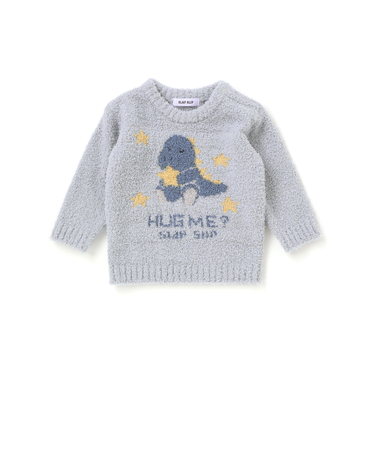 【お揃い】アニマルウサギ恐竜もこもこパッチニットトップス(70~80cm)