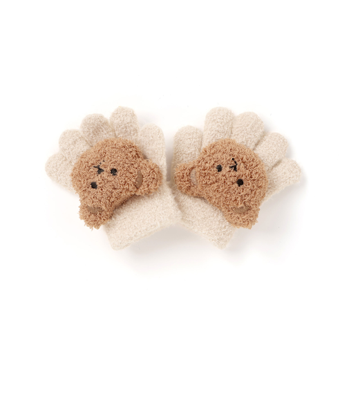 クマさんフェイス付きもこもこ手袋