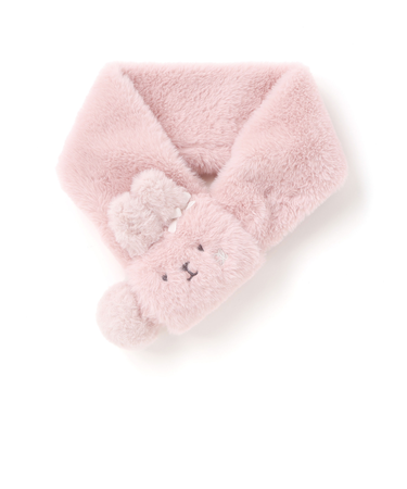 ネコウサギクマアニマルモチーフふわふわファーマフラー