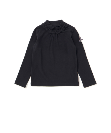 【日本製】ミップスウェードフリルハイネックTシャツ(80~150cm)