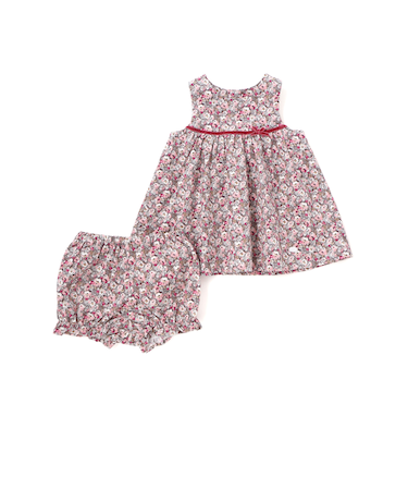 【日本製】【お揃い】リバティ(Leila)シャツコールワンピースブルマ付きベビー(70~90cm)