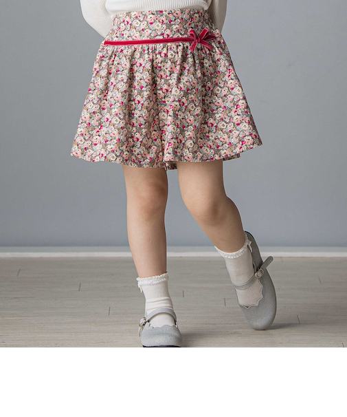 【日本製】【お揃い】リバティ(Leila)シャツコールキュロット(90~140cm)