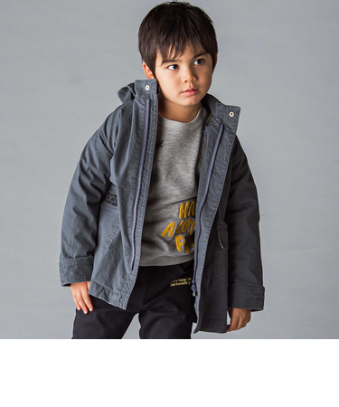 リップストップ＆ボア３WAYコート(110~160cm)