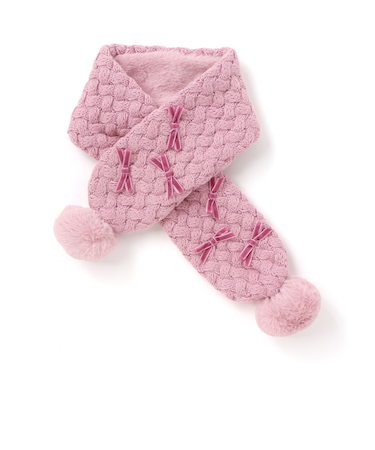 【お揃い】ポコポコニットリボンマフラー