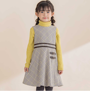 【お揃い】TRチェックパイピングベルトジャンパースカート(100~150cm)