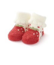 【お揃い】いちごドットもこもこソックス(9~12cm)