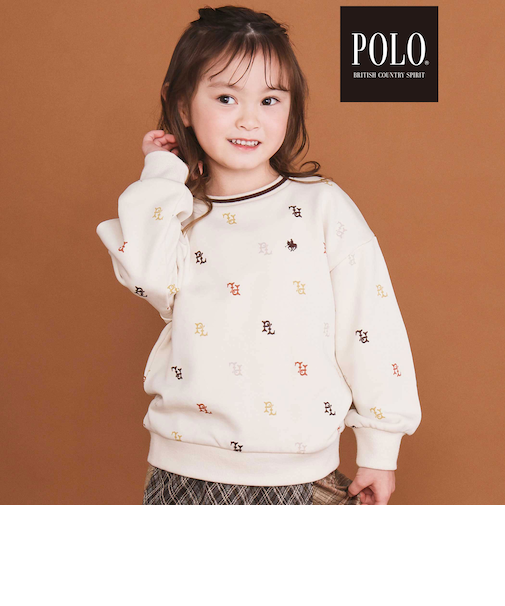 【POLO BCS(ポロ・ビーシーエス)×SLAP SLIPコラボ】プリント総柄トレーナー(80~130cm)