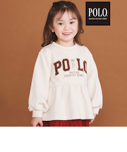 【POLO BCS(ポロ・ビーシーエス)×SLAP SLIPコラボ】ふわふわサガラ刺しゅう裾フレア長袖トレーナー(80~130cm)