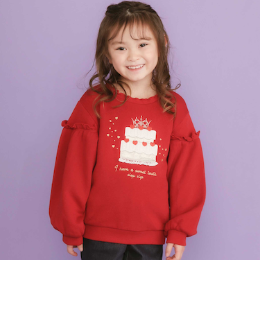 ケーキパフュームボトルモチーフキラキラパッチ刺しゅうトレーナー(80~130cm)