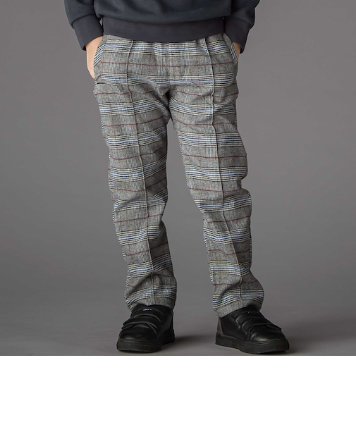 グレンチェック起毛ストレートパンツ(95~150cm)