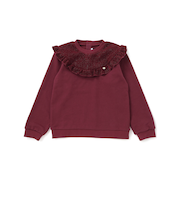 ラメ起毛切り替え裏毛トレーナー(95~150cm)