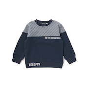 裏毛×斜めジャガード切り替えトレーナー(95~150cm)