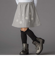 雪刺しゅう+ラインストーンスカート(100~150cm)