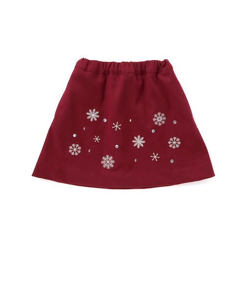 雪刺しゅう+ラインストーンスカート(100~150cm)