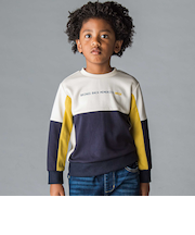 ロゴプリント配色トレーナー(110~160cm)