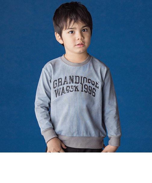 変形切り替えロゴトレーナー(110~160cm)