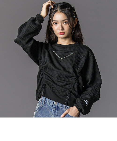 膨れジャガードﾄドロストトップス(130~160cm)｜ベベ オンライン ストア