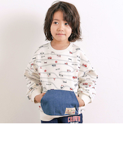 デニムカンガルーポケット付きトレーナー(80~130cm)